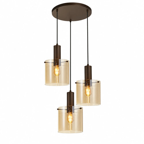 Searchlight hanglamp Sweden - 3 lichts - 47  x 150   cm - bruin