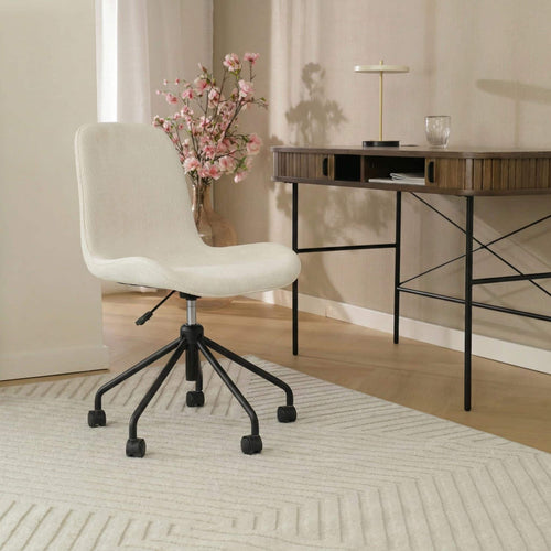 Nolon Nout-Fé Bureaustoel Rib Beige - Zwart Onderstel