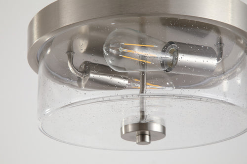 Searchlight plafondlamp Preston - 2 lichts - 33  x 15   cm - mat chroom transparant