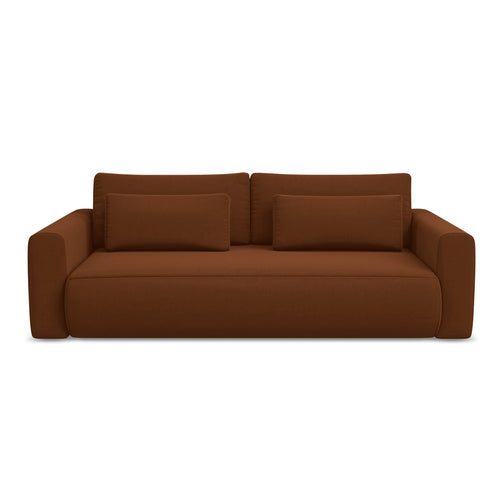LaMiaSofa 3-zits slaapbank Perugia - velours - terracotta - 238x105x82