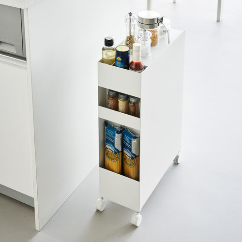 Yamazaki Tower Opbergmanden op wielen 3-laags - Wit - vtwonen shop