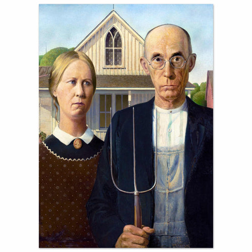 Artfulprints  Grant Wood - American gothic   poster 50x70 cm - vtwonen shop