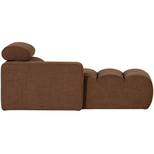 WOOOD chaise longue element arm links Novi - Polyester- Karamelbruin - 86x109x173 - vtwonen shop