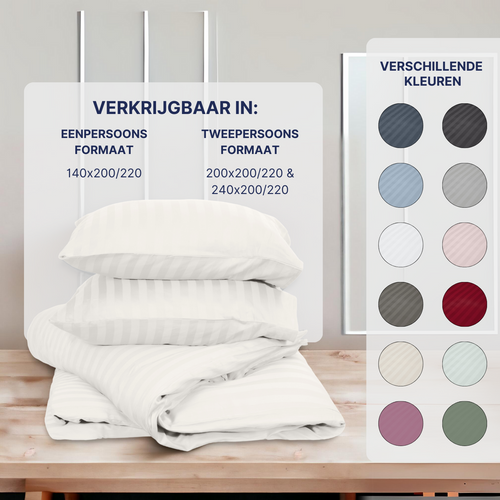 Ten Cate dekbedovertrek - 100% katoensatijn - 140x200/220 - naturel