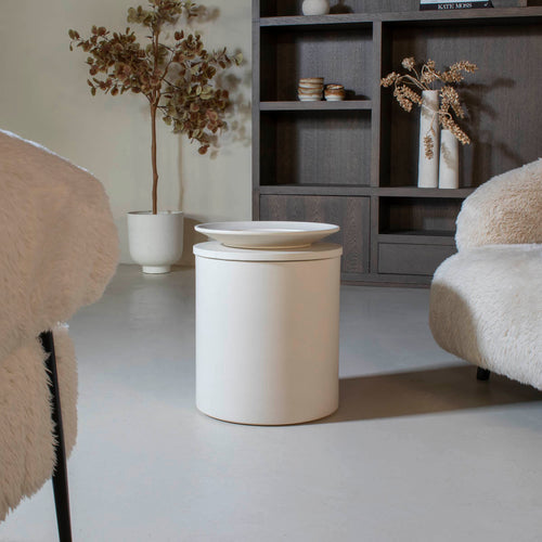 DÉJA Living Bijzettafel Byske - Rond Beige Eco Composiet - 40cm - vtwonen shop