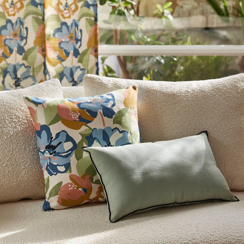 Madura Kussenovertrek Adelise ecru en blauwachtig 40x40 cm