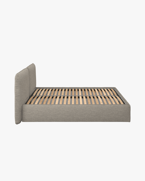 noo.ma gestoffeerd bed met opbergruimte - bright brown, 95 cm hoog