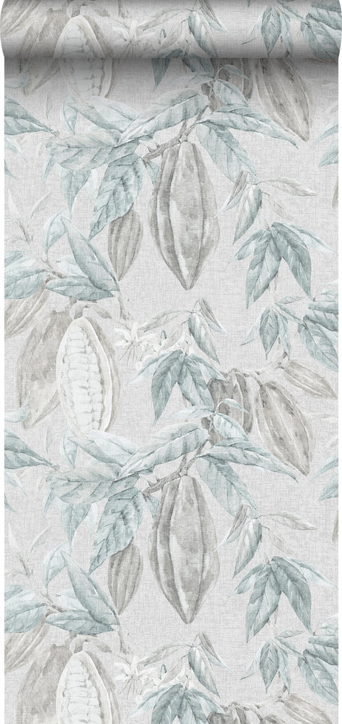 Sanders & Sanders behang bladeren vergrijsd blauw - 53 cm x 10 m - 640218 - vtwonen shop