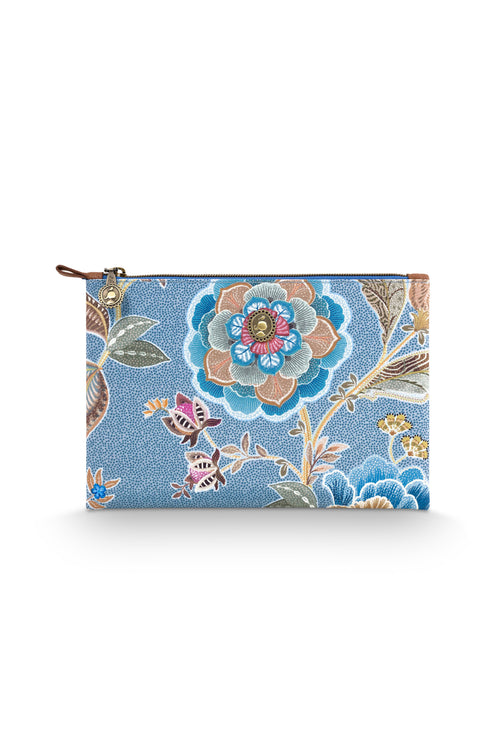 Pip Studio - Charly Make up tasje - Matata - Blauw - 24x1x15.5cm