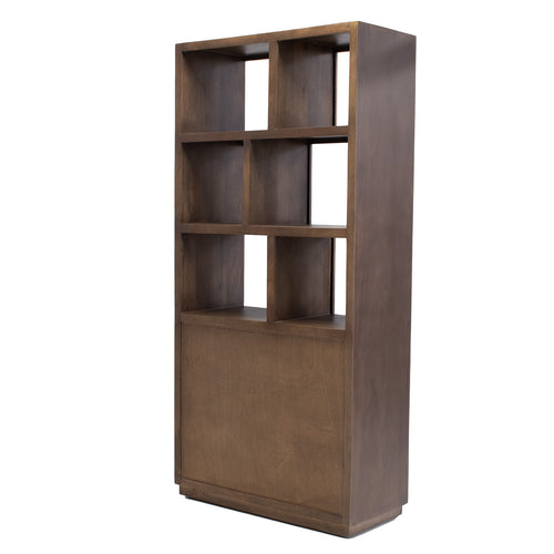 Giga Meubel Vakkenkast Luxurious - Donkerbruin Mangohout - 100x45x210cm - vtwonen shop