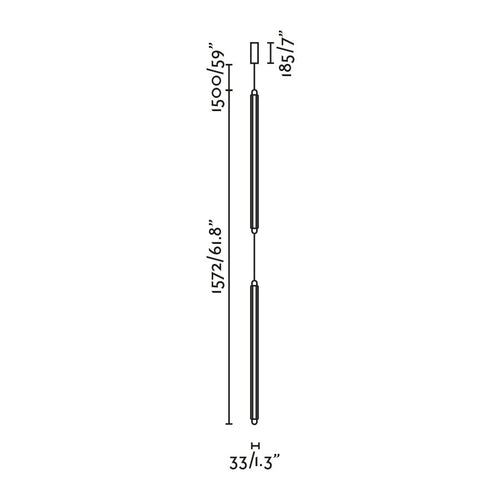 Faro Lumina Lumina 60cm 2L zwarte hanglamp 24W 2200K