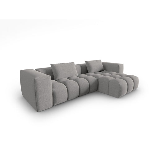 Cosmopolitan Design - Modulaire hoekbank rechts Verona 3-zits, structurele stof warm grijs - 145x260x70cm