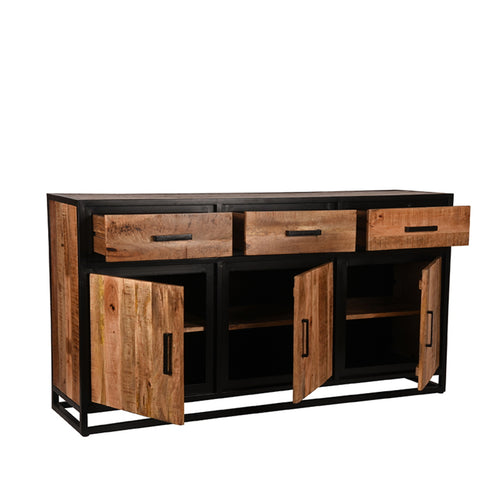 LABEL51 Dressoir Tampa - Zwart Metaal/Mangohout - 170x45x90cm - vtwonen shop