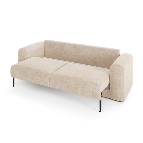 Sia Home - Slaapbank met opbergruimte, notenhout RIO - kruisbinding beige 250cm