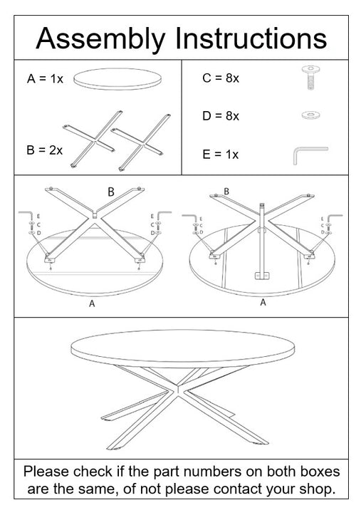 Livingfurn eetkamertafel Oslo - Acasia Hout - 120 cm - zwart