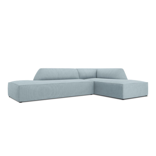 Cosmopolitan Design - Modulaire hoekbank rechts Siena 4-zits, ribfluwelen lichtblauw - 180x273x69cm