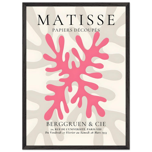 Artfulprints Poster met Lijst Matisse – Pink coral   - 50x70 cm - Roze