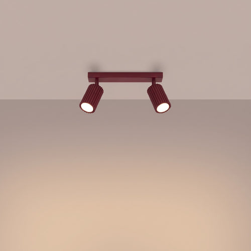 Sollux Lighting Plafondlamp KARBON 2 bordeaux - 30x6,5x16,5cm
