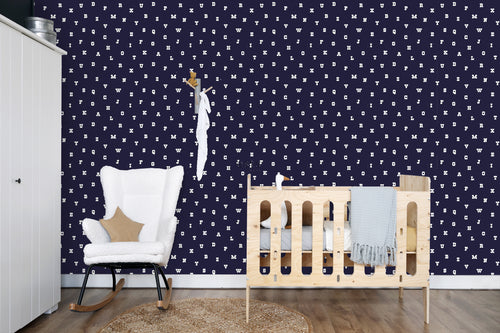 ESTAhome behang alfabet blauw - 53 cm x 10.05 m - 137327