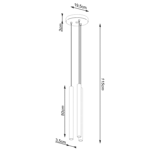 Sollux Lighting Hanglamp PASTELO 3P hout - 19,5x19,5x115cm