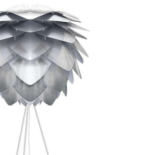 Umage Silvia Medium vloerlamp brushed steel - met tripod wit - Ø 50 cm - vtwonen shop