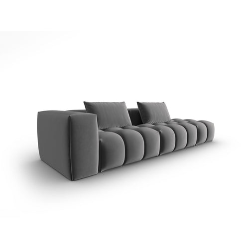 Cosmopolitan Design - Rechte modulaire bank Verona 4-zits, flueel warm grijs - 85x265x70cm