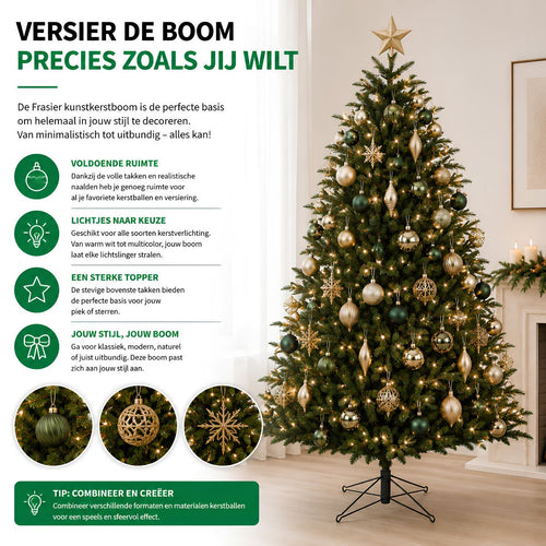 Black Box Trees Frasier - Kerstboom met Volle Uitstraling en 1298 Takken - Kerstversiering voor Binnen - Kunstboom Makkelijk Op te Zetten - H155 x