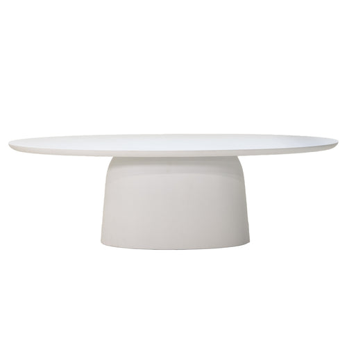 Giga Meubel Tuintafel Myrna - Ovaal - Wit Betonlook - 300x110x74cm - vtwonen shop