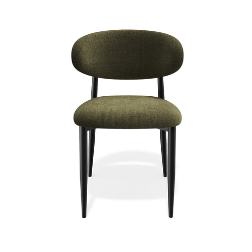 Premium Interiors - Set van 2 stoelen LINA - zacht aanvoelende geweven stof vintage groen 52cm
