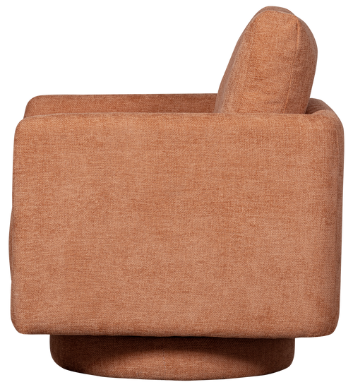 WOOOD draaibare fauteuil Oscar - Chenille - Salmon - 64x78x79 - vtwonen shop