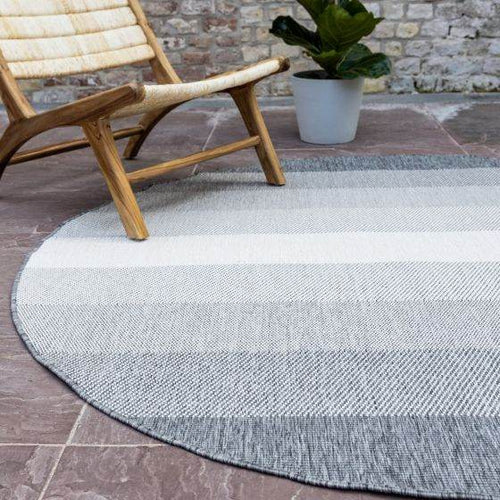 Interieur05 Rond Buitenkleed Boa - Grijs/Wit - Dubbelzijdig - EVA Interior - 200 x 200 cm - vtwonen shop