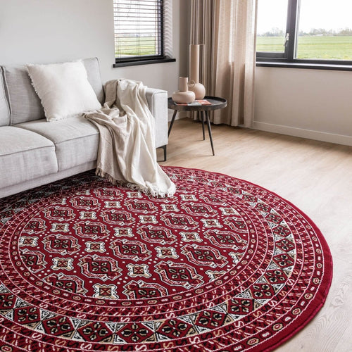 Interieur05 Rond vintage vloerkleed Marad Rood Interieur 05 - 100 x 100 cm