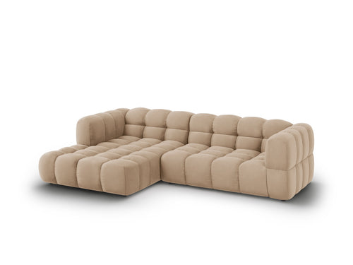 Cosmopolitan Design Modulaire hoekbank links Sky 4-zits, flueel, zand - 162x272x70cm
