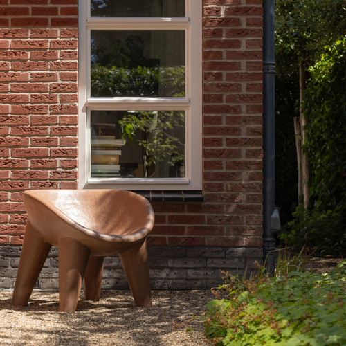 WOOOD loungestoel Orio - Polymeer - Rood/Bruin - 58x62x62