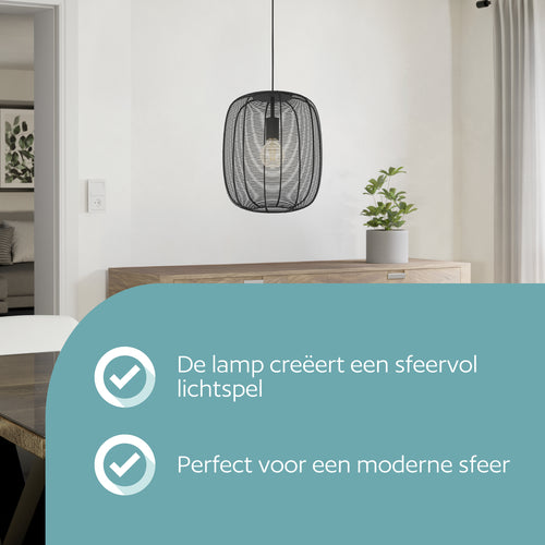 EGLO hanglamp Derwen - e27 - Ø 32.5 cm - metaal - zwart
