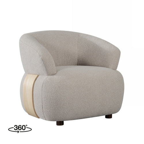 LABEL51 Fauteuil Valenza - Naturel Stof - Draaibaar