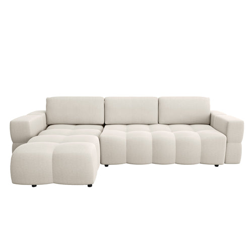 Sia Home - Slaapbank GABRIEL - Geweven stof - Crème - 286cm - vtwonen shop