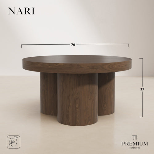 Premium Interiors - Salontafel NARI - multiplex donker walnoot 70cm