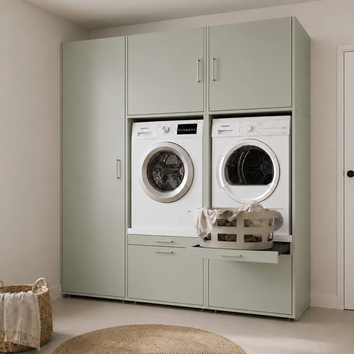 Wastoren® wasmachinekast - Kastenwand 1.1-SA - salie - 194 x 207 x 65 cm