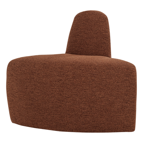 WOOOD eetbank hoek rond rugleuning Mojo Base - Bouclé - R.bruin - 83x76x76