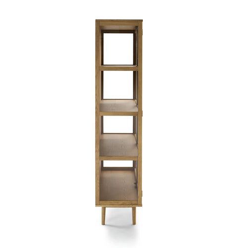 Furnhouse vitrinekast Svendborg - Natuurlijk eikenhout - MDF, Eikenfineer - 40x100x180