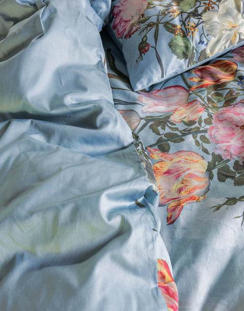 Essenza Tulip Bloom dekbedovertrek - Lits-Jumeaux - 240x200/220 cm - Surf green