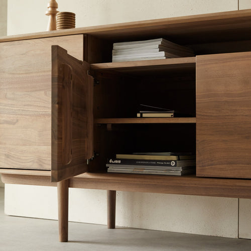 Tikamoon Dressoir van massief notenhout 180 cm - Bruin