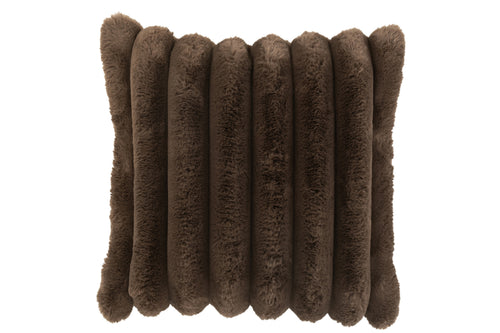 J-Line kussen Corduroy - polyester - chocolade - large