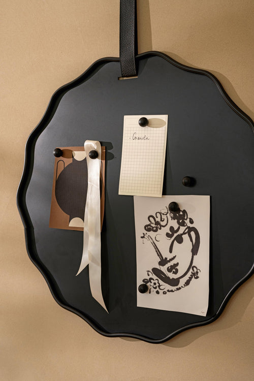 vtwonen Memobord - Metaal - Zwart - 51x51x2cm