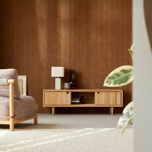 Tikamoon Massief teakhouten tv-meubel 140 cm - Naturel - vtwonen shop