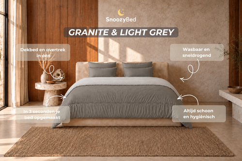 SnoozyBed - Dekbed zonder overtrek - Light Grey & Granite - 240x200cm