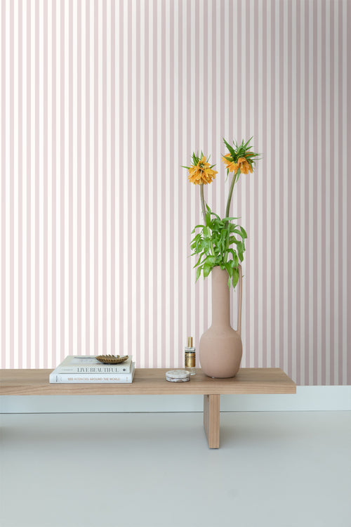 ESTAhome behang strepen lichtpaars en wit - 50 x 900 cm - 130952 - vtwonen shop