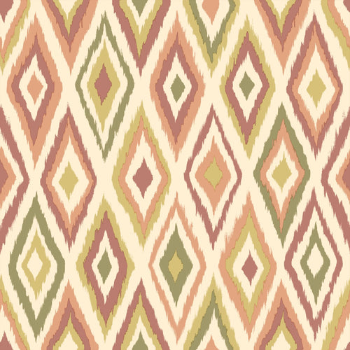 ESTAhome behang ruiten beige, paars en groen - 50 x 900 cm - 131693