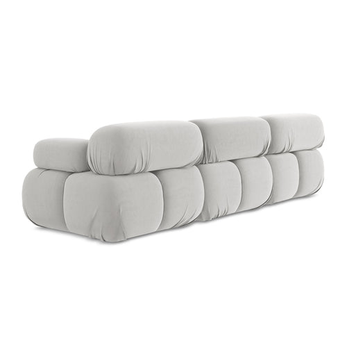 LaMiaSofa 3-zits bank Sanremo - velours - zilver - 285x96x70